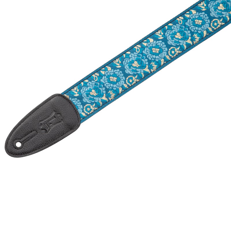 Levy's Leathers Asian Print Jacquard Guitar Strap,Blue - Image 3
